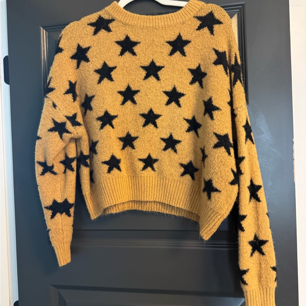 Star Patterned Mustard Sweater